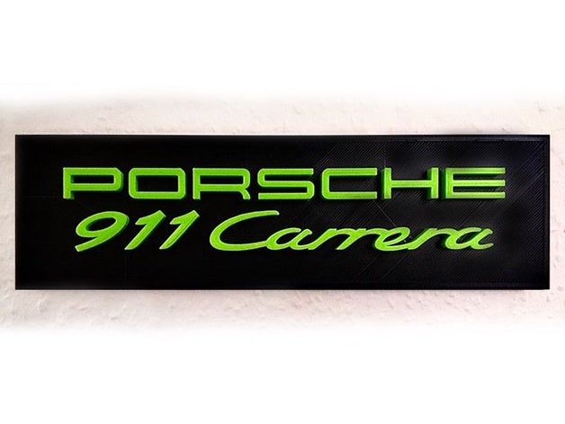 porsche 911 carrera sign 3d-text Dekoration der Wandhalter 3D print model - Mito3D