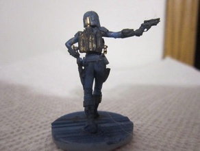 hembra bounty hunter mandolorian femenino miniatura de 28mm star wars 3d print model - Mito3D