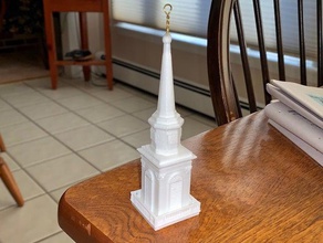 church steeple christmas tree ornament 3d print model - Mito3D