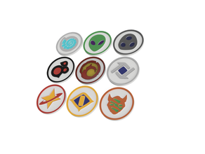 keyforge house logo tokens - including saurian star alliance token 3d print model - Mito3D