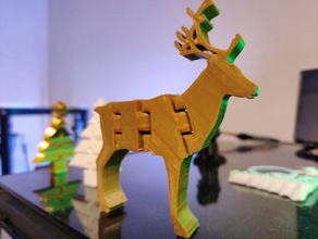 flexible christmas reindeer decorations 3d print model - Mito3D