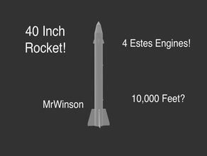 40-Zoll-rocket w 4 estes Motoren Motor engineering hobby Rakete 3d print model - Mito3D