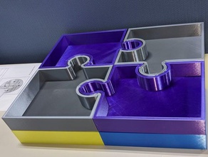 puzzle piece organizer organization box shelf 3d print model - Mito3D