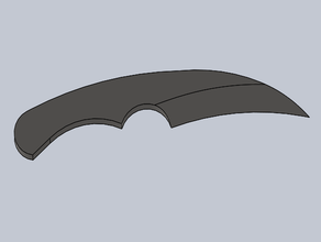 hook shaped knife 3d print model - Mito3D