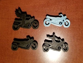 moto meeples cyberpunk arma token de jogo meeple motocicleta tinkercad tokens 3d print model - Mito3D