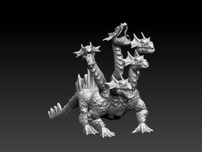 hydra 5 headed dungeons dragons pathfinder 3d print model - Mito3D