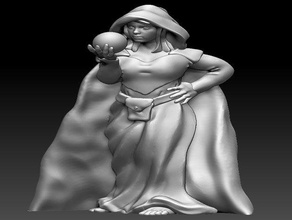 halfling adivinho rodízio druida masmorras e dragões feminino mago pathfinder feiticeiro feiticeira assistente 3d print model - Mito3D