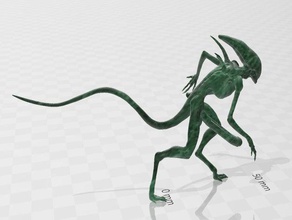 alien faible poligon ver exotiques 3d print model - Mito3D