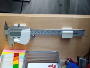 halter messschieber caliper gauge mount adhesive tape holder digital storage 3d print model - Mito3D