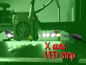ender 3 led strip x-axis cable guide ledstrip ender3 holder mount x axis 3d print model - Mito3D