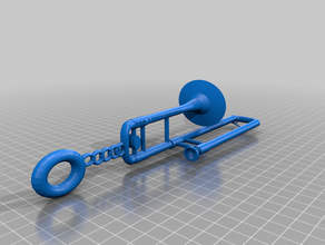 trombone keychain v 20 3d print model - Mito3D