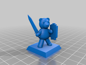 teddy bear savaşçı gelişmiş heroquest diablo dungeons dragons minyatür asker masa üstü oyunlar 3d print model - Mito3D