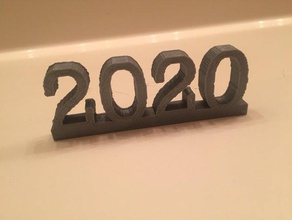 2020 sign year decoration new decor 3d print model - Mito3D