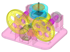 polar equatorial gear system gears 3d print model - Mito3D
