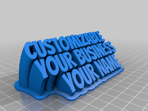 customizable your business name customized 3d print model - Mito3D