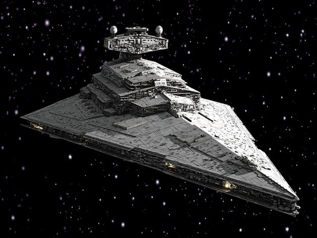 star destroyer enorme império navio wars 3D print model - Mito3D