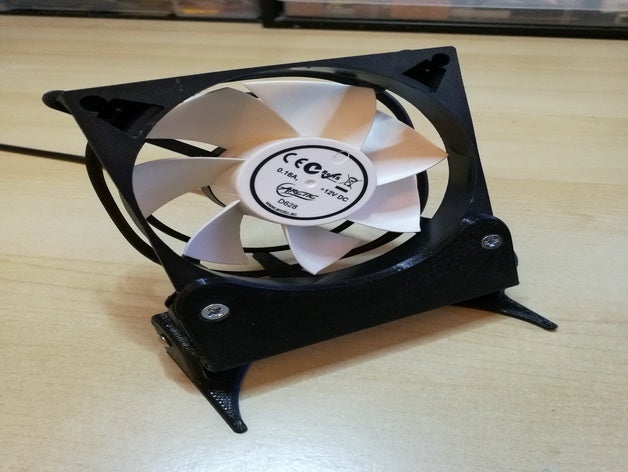80mm adjustable fan stand mount 3D print model - Mito3D