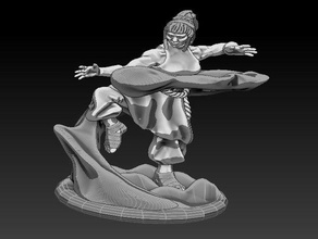 l'eau de la danseuse moine bender danseur donjons dragons kineticist miniature pathfinder 3d print model - Mito3D
