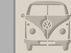 vw bus airbrush stencil airbrushing combi paint country 3d print model - Mito3D