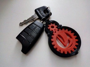 lada gear keychan keyring mechanical puzzle vaz logo 3d print model - Mito3D