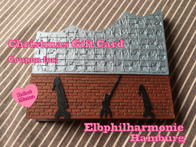 regalo di natale carta coupon elbphilharmonie amburgo 3ddruck 3ddrucker compleanno i mattoni accogliente il gru elphi elphilharmonie entspannung eventi familie famiglia geburtstag gemtlich geschenk geschenkideen geschenkkarte giftcard giftideas hafencity hamburgerhafen hamburgmeineperle harmonie l'armonia cerniera cerniere ichliebehamburg ilovehamburg kbricks liebe amore orchestra philadelphia presente presenta relax scharnier scharniere weihnachten 3D print model - Mito3D