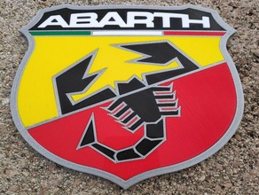 abarth logotipo sinal distintivo ecusson 500 de carro fiat esporte um automóvel desportivo 3d print model - Mito3D