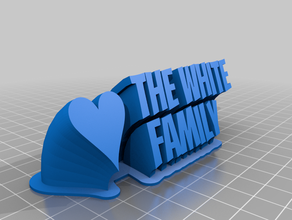 my customized family sweeping 2-line name plate text 3d print model - Mito3D