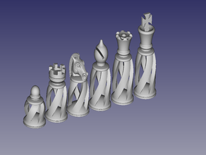 another spiral chess set 3d print model - Mito3D