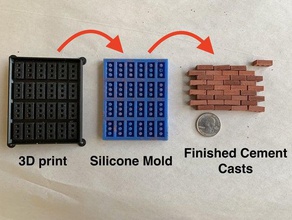 miniature brick model creating silicone mold cast resin cement bricks 1 12 scale buildings casting diorama dioramas dnd fusion 360 g miniatures building n props red small smooth tools 3d print model - Mito3D