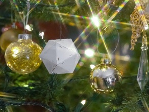 low poly christmas bauble icosphere puzzle blender ornament freecad gift card 3d print model - Mito3D