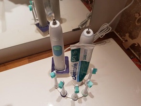 cinco cepillos de dientes sonicare pie 3d print model - Mito3D