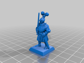 supportless Alman İmparatorluğu duke genel 28 mm dnd tarihi knight landsknecht minyatür mordheim masa üstü wargaming warhammer fantasy 3d print model - Mito3D