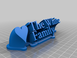 my customized family sweeping 2-line name plate revised 3d print model - Mito3D