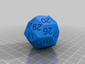 30 sided die d30 rhombic triacontahedron 3d print model - Mito3D