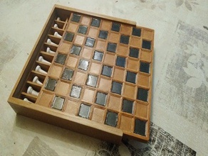 ajedrez chess alfil caballo board set damas game juego mesa peon reina rey tablero torre 3d print model - Mito3D