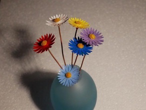 flower aster fleur 3d print model - Mito3D