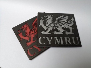 welsh dragon coaster v20 cymru ejderha içecek Galler Galce 3d print model - Mito3D