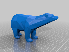 urso branco ours blanc poli baixa contagem de polígonos 3d print model - Mito3D