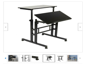 modifications adjustable height stand up siting desk found ebay created freecad made shelf bracket mount 3d print model - Mito3D