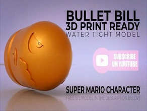 super mario bullet bill proiettile carattere kart di stampa a tenuta stagna 3d print model - Mito3D