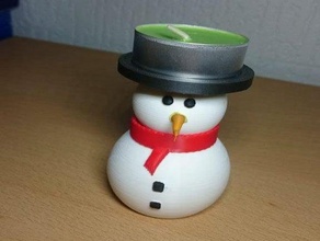 bonhomme neige bougie candle figurine noel snowman model figure 3d print model - Mito3D