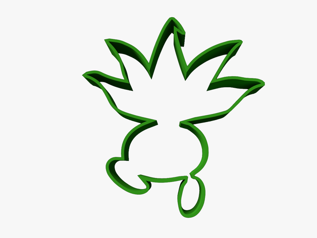 cookie cutter - pokemon oddish cookiecutter 3D print model - Mito3D