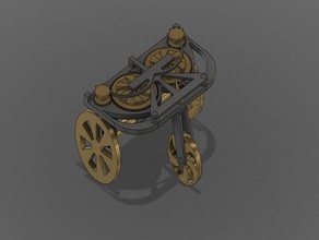 leonardo da vinci's self-propelled cart 3d print model - Mito3D