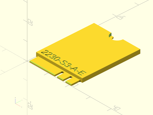 paramétrico m2 maquete do gerador m 2 ngff nvme pcie ssd 3D print model - Mito3D