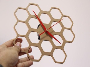 honeycomb clock 2d art 3d print model - Mito3D