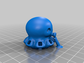 cute mini octopus - body only articulated assemble flexible snap tentacle tentacles 3d print model - Mito3D