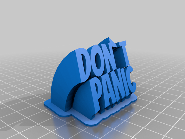 don't panic personalizado 3D print model - Mito3D