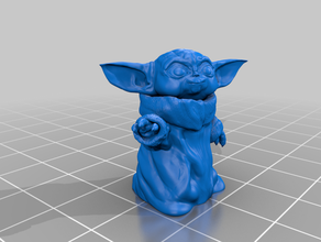 baby yoda -like character smiling mandalorian master starwars star wars 3d print model - Mito3D