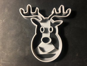 Noel ren geyiği rudolph kurabiye kalıbı cookiecutter çerez kesici 3d print model - Mito3D