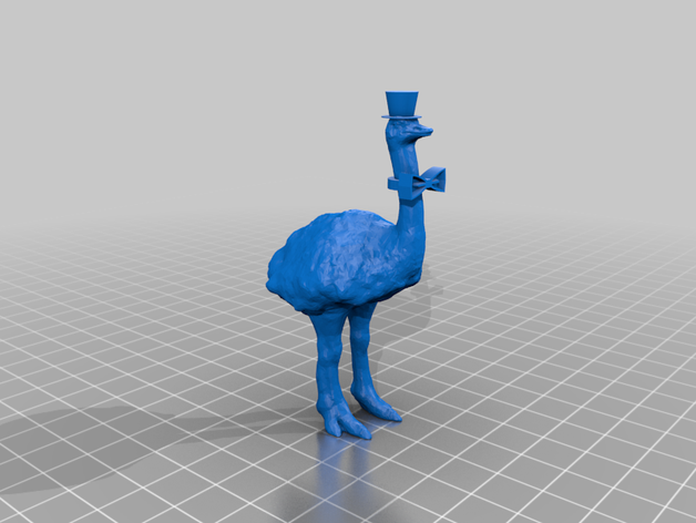 ostrich bowtie tophat 3D print model - Mito3D